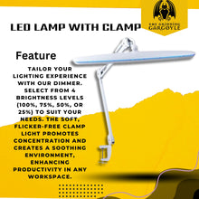 Load image into Gallery viewer, LED Daylight Bright Craft Task Lamp with Dimmer - Hands Free Desk Lamps for Reading - Hobbies - Model Painting - Embroidery – Includes Table Clip On Halo and Swing Arm
